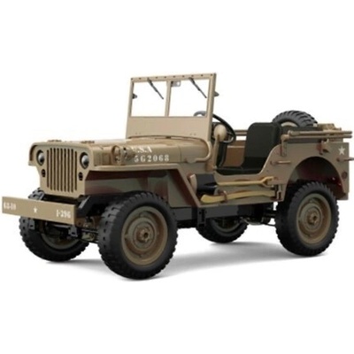 RCobchod Vojenské RC auto Jeep WILLYS 1/10 hnědý RC_323113 RTR 1:10