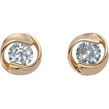 CrysTalp pozlátené náušnice kôstky Outline 42207.WHI.SG