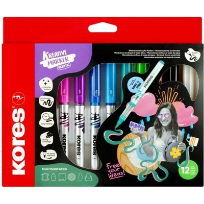 Kores popisovač 25121 Kreativ Akryl Marker Selection 12barev