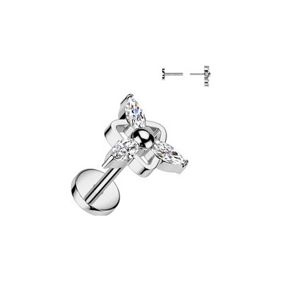 Šperky4U Piercing do brady PUSH IN labreta TITAN TIT1402