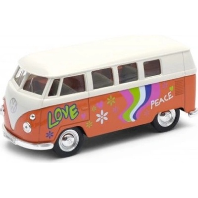 Welly 1963 Volkswagen T1 Bus Peace&Love Oranžová 1:34