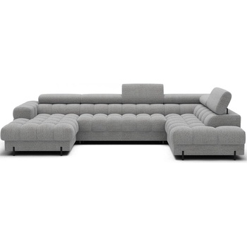 Eltap Сив разтегателен ъглов диван от букле (десен ъгъл U форма) Feraria - ELTAP (CO-FERA-RT-03ROY)