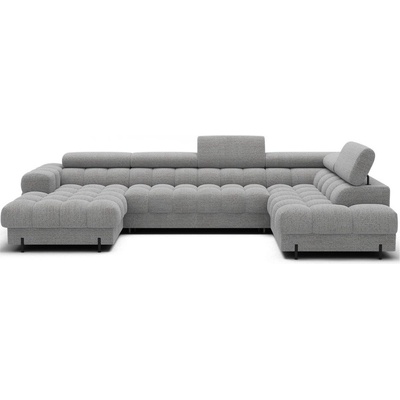Eltap Сив разтегателен ъглов диван от букле (десен ъгъл U форма) Feraria - ELTAP (CO-FERA-RT-03ROY)