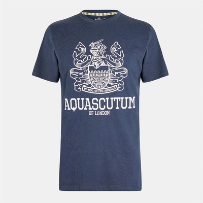 AQUASCUTUM Тениска AQUASCUTUM Men's T-Shirt - Navy/White
