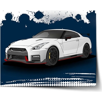 Sablio Plagát Nissan GTR 35 Modrý - 90x60 cm