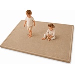 Ginger Home Детски Мемори Килим GINGER HOME LOLLA, 150x200 см, 3, 5 см Дебелина, Кадифено Мек Водоустойчив Горен Слой, Мемори Пяна, Противохлъзгаща Основа, Бежов