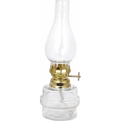 Strömshaga Skleněná petrolejová lampa My Brass, zlatá barva, čirá barva, sklo