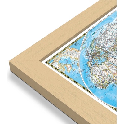 National Geographic Svět - nástěnná mapa Pacific Classic 183 x 120 cm Varianta: mapa v dřevěném rámu, Provedení: Pegi přírodní