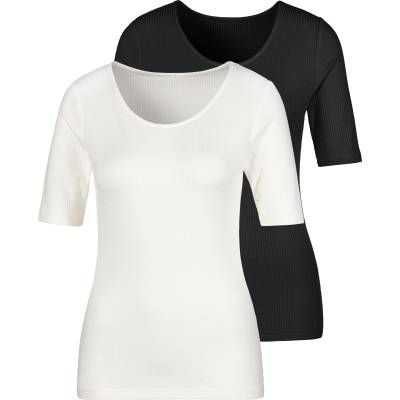LASCANA Тениска черно, бяло, размер l-xl