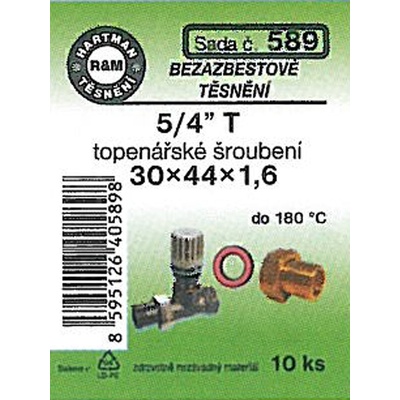 HARTMAN těsnění bezasbestové 5/4" 30*44mm, sada č. 589