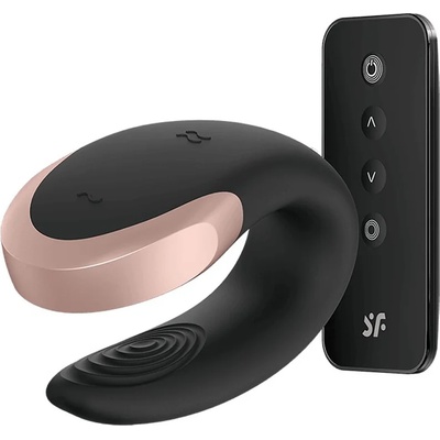 Satisfyer Double Love вибратор за двойки Black 8, 3 см