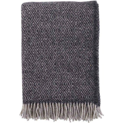 Klippan Vlněný pléd Stella dark grey 130x200