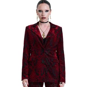 KILLSTAR дамско сако killstar - 9th circle - черно/винено - ksra015286