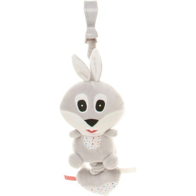 4Baby závesná plyšová hračka s melódiou Rabbit sivá