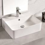 Inter Ceramic Умивалник за баня Розалия 52х42см, бял за плот или мебел (icb 889w)