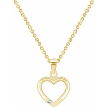 Eppi Strieborný prívesok so srdiečkom a diamantom Bree P41194