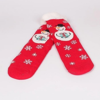 Image 1 of Мъжки коледни чорапи в червено със снежно човече