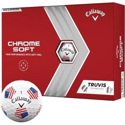 CALLAWAY Chrome Soft Truvis Team USA míčky bílé - 12 ks