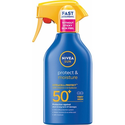 Nivea Sun Spray Protect&Moisture SPF50+ pumpa 250 ml