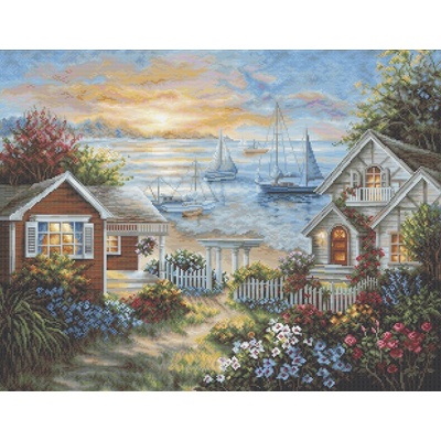 Luca-S Спокоен морски бряг - гоблен със схема b619, g619 Кръстат бод (aida 18 каунта)