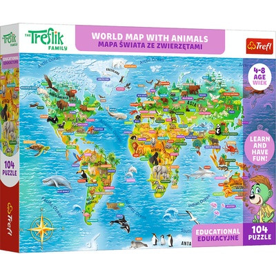Trefl vzdělávací mapa světa pro děti 104 dílků