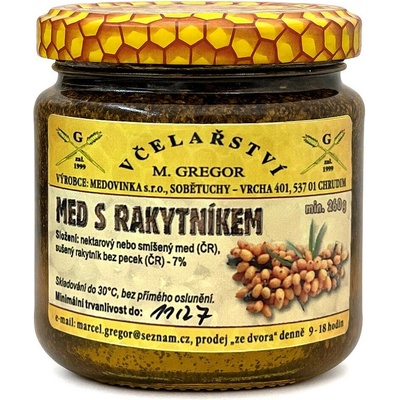 Včelařství Gregor Med s rakytníkem 260 g