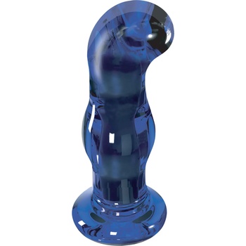 Image 1 of ToyJoy Buttocks The Gleaming Glass Buttplug Blue