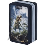 Herlitz Ученически несесер троен c 31 части, 3 ципа, Thunder Rex - Herlitz