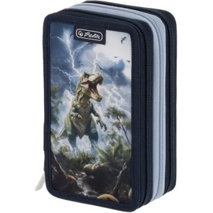 Herlitz Ученически несесер троен c 31 части, 3 ципа, Thunder Rex - Herlitz