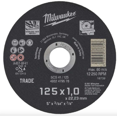Milwaukee Řezný kotouč 125 x 1,0 x 22,2 mm 4932479578 – Zboží Dáma