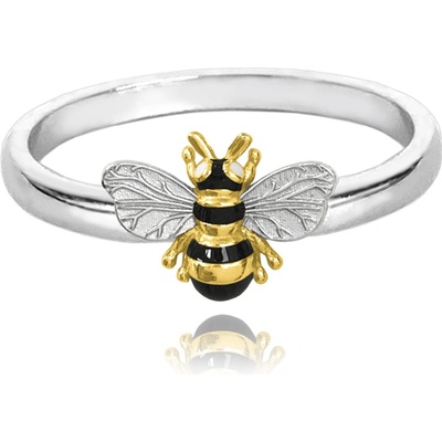 MINET Pozlacený stříbrný prsten VČELKA JMAS5056