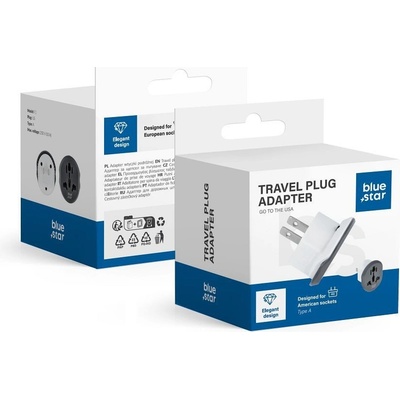 Blue Star Travel Adapter Go to Usa (Type A) 10A White