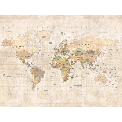 ML3001 Vliesová fototapeta na zeď World Map C210355 rozměry 3,71x2,8 m