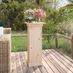 vidaXL Поставка за цветя, 40x40x90 см, бор масив (823634)