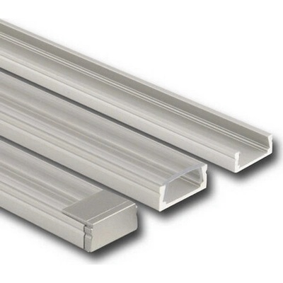 ML-761.003.02.1 Přisazený hliníkový profil PG, 15x7 mm, čirý difuzor, komplet, 1 m