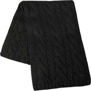 PUMA Dave Cable Knit Scarf Black - dress4less