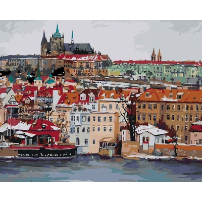 ZUTY Malování podle čísel ZIMNÍ PRAŽSKÝ HRAD 40 x 50 cm