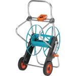GARDENA Metal Hose Cart 100: Sturdy, coated hose reel, angled hose connection, drip stop, Max. 100 m 1/2 inch, 80 m 5/8 inch, 50 m 3/4 inch, 25 m 1 inch (2674-20) - 2674-U (2674-U)