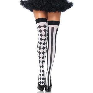 Leg Avenue Harlequin Thigh Highs 6120 Black & White