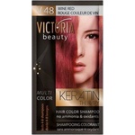 Victoria Beauty Оцветяващ шампоан с кератин - Виненочервен (v48), 4-8 измивания