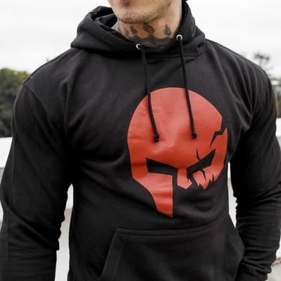 Fitness mikina bez zipu Iron Aesthetics SKULL B&R Černá – Zbozi.Blesk.cz