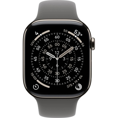 Apple Watch Series 11 Cellular 42 mm Prírodný titán s kamenno sivým športovým remienkom S/M MF8M4WF/A
