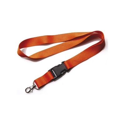 Snúrka na krk s karabinou Promex s karabínou a sponou 2,5 cm oranžový