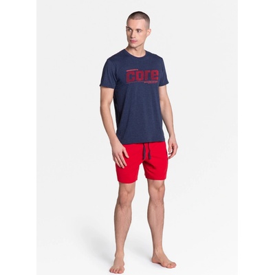 Henderson 38285 Oxford pánské pyžamo krátké modro červené