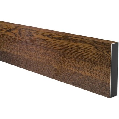Hliníková plotová lamela 100x20 mm, tvar obdélník, dřevodekor se strukturou, dekor NARONA (Tmavý ořech) (AL-100x20x1.1-NAR-DS-3)
