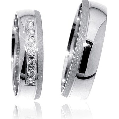 Zlatnictví Zlatíčko Snubní prsteny z bílého zlata s diamantem 04.G0316D