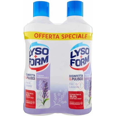 Lysoform dezinfekčný čistiaci prostriedok na podlahy s vôňou levandule 2 x 1 l
