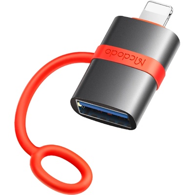 Mcdodo Адаптер (OT-2600) със силиконова каишка - Mcdodo - USB към Lightning, 480Mbps - Сиво