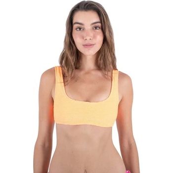 Hurley Solid Soft Scrunch Pull On bikini top - Yellow (Sunrise)