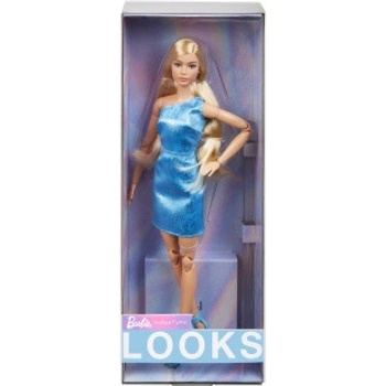 Mattel Barbie Looks blondýnka v modrých šatech